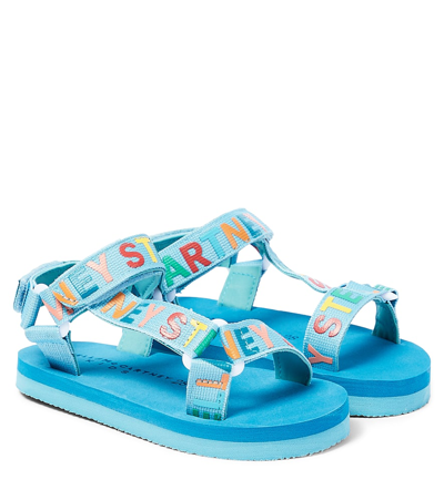 Stella Mccartney Kids' Logo Sandals In Blue
