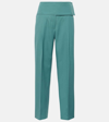 JIL SANDER PLEATED WOOL WIDE-LEG PANTS