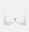 Christopher Esber Hook-embellished Bandeau Bikini Top In White