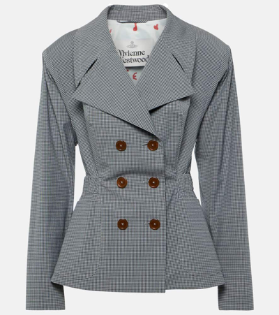 Vivienne Westwood Gingham Cotton Jacket In Blue
