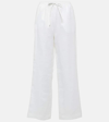 ASCENO AURELIA LINEN STRAIGHT PANTS