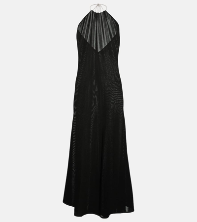 Alexandre Vauthier Halterneck Jersey Midi Dress In Black