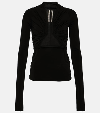 Rick Owens Cutout Jersey Top In Black