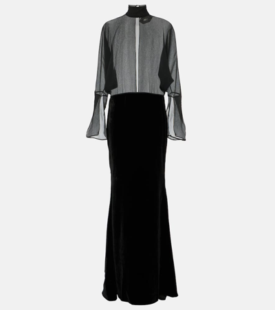 Taller Marmo Shangai Silk Gown In Black