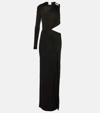 Galvan Cutout One-shoulder Gown In Black