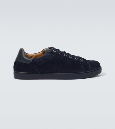 Gianvito Rossi Suede Low-top Sneakers In Blue