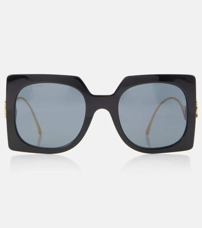 Etro Bold Pegaso Rectangular Sunglasses In Black