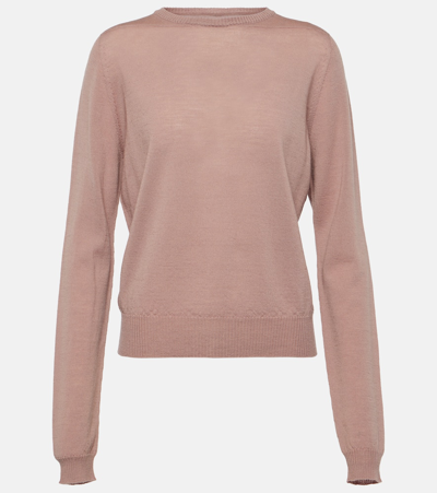 Rick Owens Maglia Wool Sweater In Pink