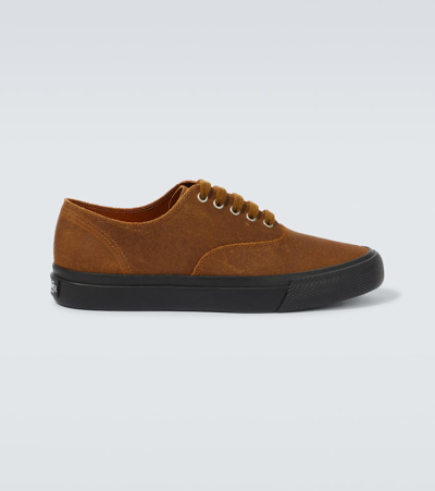 Rrl New Norfolk Leather Low-top Sneakers In Brown