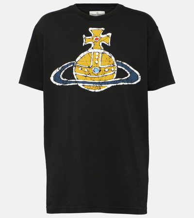 Vivienne Westwood Orb Printed Cotton Jersey T-shirt In Black