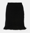 CHLOÉ HIGH-RISE FRINGED WOOL-BLEND MINISKIRT