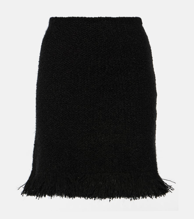 Chloé Tweed Boucle Silk Cashmere Mini Skirt In Black