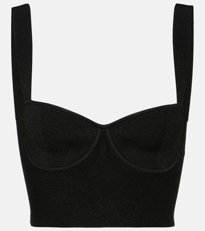 Galvan Nyx Crop Top In Black