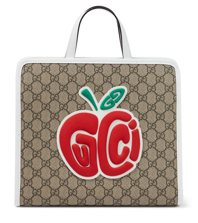 Gucci Kids' Appliqué Gg Canvas Tote Bag In Multicoloured