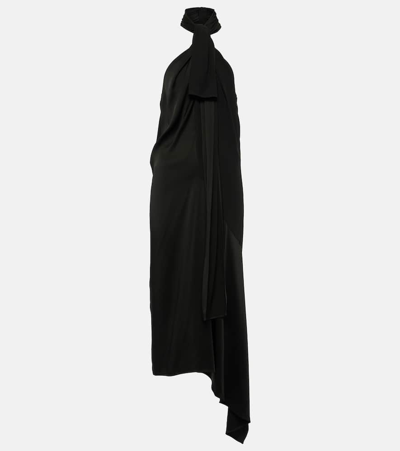 Givenchy Tie-neck Crêpe Midi Dress In Black