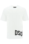 Dsquared2 Slouch T-shirt With Contrasting Logo Print In White