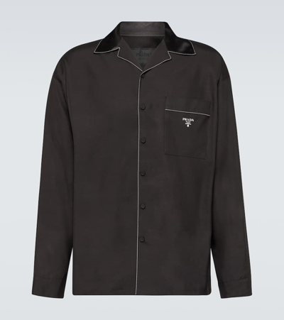 Prada Silk Shirt In Black