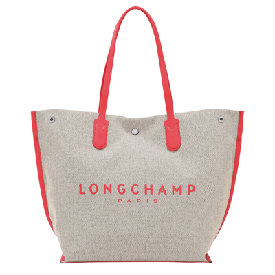 Longchamp Roseau Logo Detailed Large Tote Bag In Strawberry