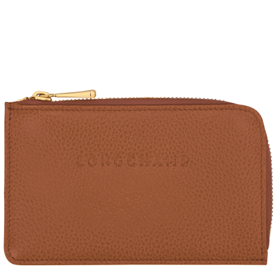 Longchamp `le Foulonné` Card Holder In Brown