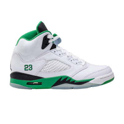 Pre-owned Air Jordan Wmns  5 Retro 'lucky Green' In White