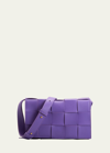 Bottega Veneta The Cassette Intrecciato Crossbody Bag In Purple/gold