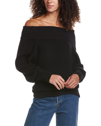 Ser.o.ya Angelina Off-the-shoulder Cotton Sweater In Black