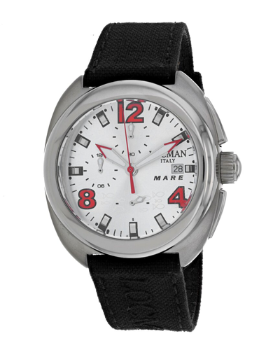 Locman Men's Mare Silver Dial Watch In Black / Silver