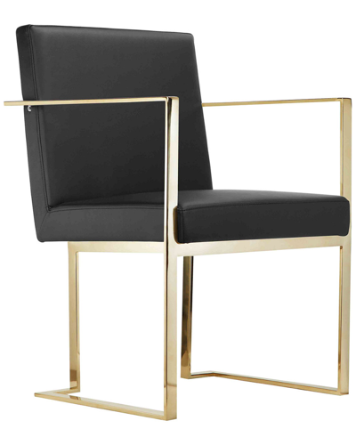 Pangea Home Gold Dexter Arm Chair In Black