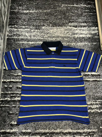 Pre-owned Burberry X Vintage Burberrys Vintage Polo Shirt Y2k In Blue