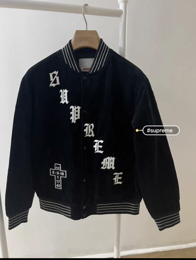Pre-owned Supreme Old English Corduroy Jacket In Black