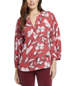 Nydj Paulina Tie Dye Recycled Polyester Peasant Top