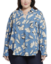 Nydj Plus Becky Womens Printed Polyester Blouse