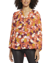 Nydj Plus Womens Solid Chiffon Blouse In Multi