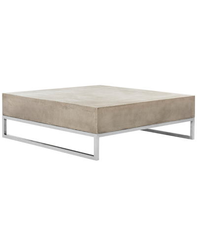 Safavieh Eartha Indoor/outdoor Modern Concrete 11.42in Coffee Table In Neutral