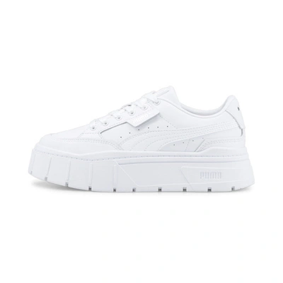Puma Mayze Stack Leather Women's Sneakers In White