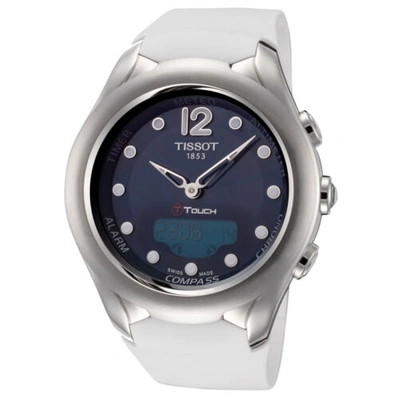 Pre-owned Tissot Women's T0752201704700 T-touch 39.5mm Blue Dial Silicone Watch