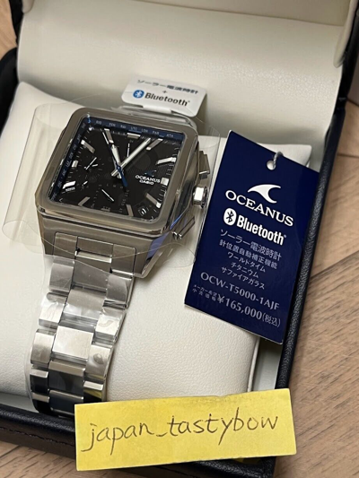 Pre-owned Casio Oceanus Classic Line Ocw-t5000-1ajf Black Bluetooth Men's Watch In Box