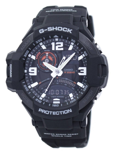 Pre-owned G-shock Casio  Gravitymaster Twin Sensor Thermometer Ga-1000-1a 200m Mens Watch