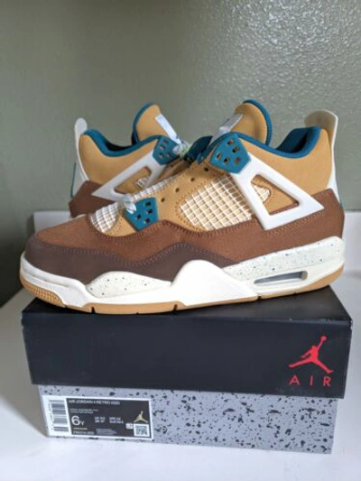 Pre-owned Jordan [size 6 Youth = 7.5 Women] Nike Air  4 Retro Cacao Wow Teal 4s N0t Sb Sp In Brown