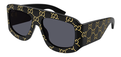 Pre-owned Gucci Original  Sunglasses Gg0983s 004 Black Frame Gray Gradient Lens 59mm