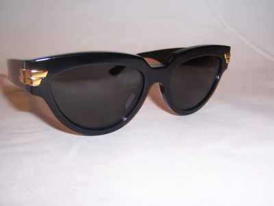 Pre-owned Bottega Veneta Sunglasses Bv 1035s 001 Black/grey 55mm Authentic 1035 In Gray