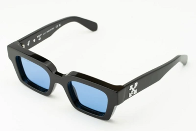 Pre-owned Off-white Virgil Black Blue Virgil Black Sunglasses