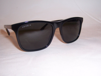 Pre-owned Gucci Sunglasses Gg 0381sn 007 Black/grey Polarized 57mm Authentic 0381 In Gray