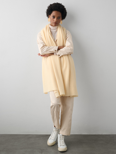 White + Warren Cashmere Travel Wrap In Pale Yellow