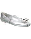 Ferragamo Zina Silver Ballerinas In Silver