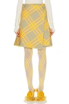 Burberry Fringed Pleated Checked Woven Mini Wrap Skirt In Hunter Ip Check