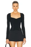Simkhai Daphane Side Lace-up Top In Black Multi