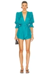 ADRIANA DEGREAS VINTAGE ORCHID SOLID PLAYSUIT