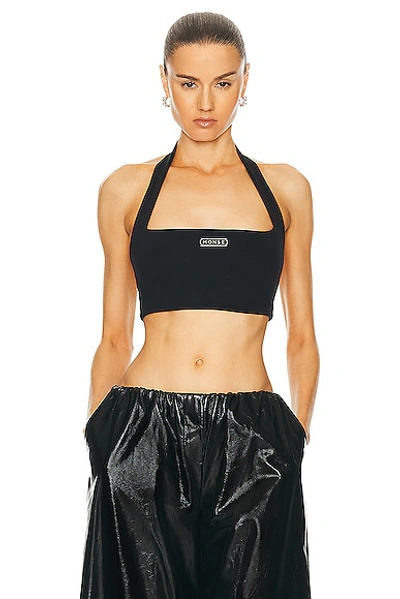 Monse Halter Sports Bra Top In Black