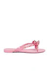 Valentino Pvc Thong Slippers Featuring Bow Detail In Bubble
